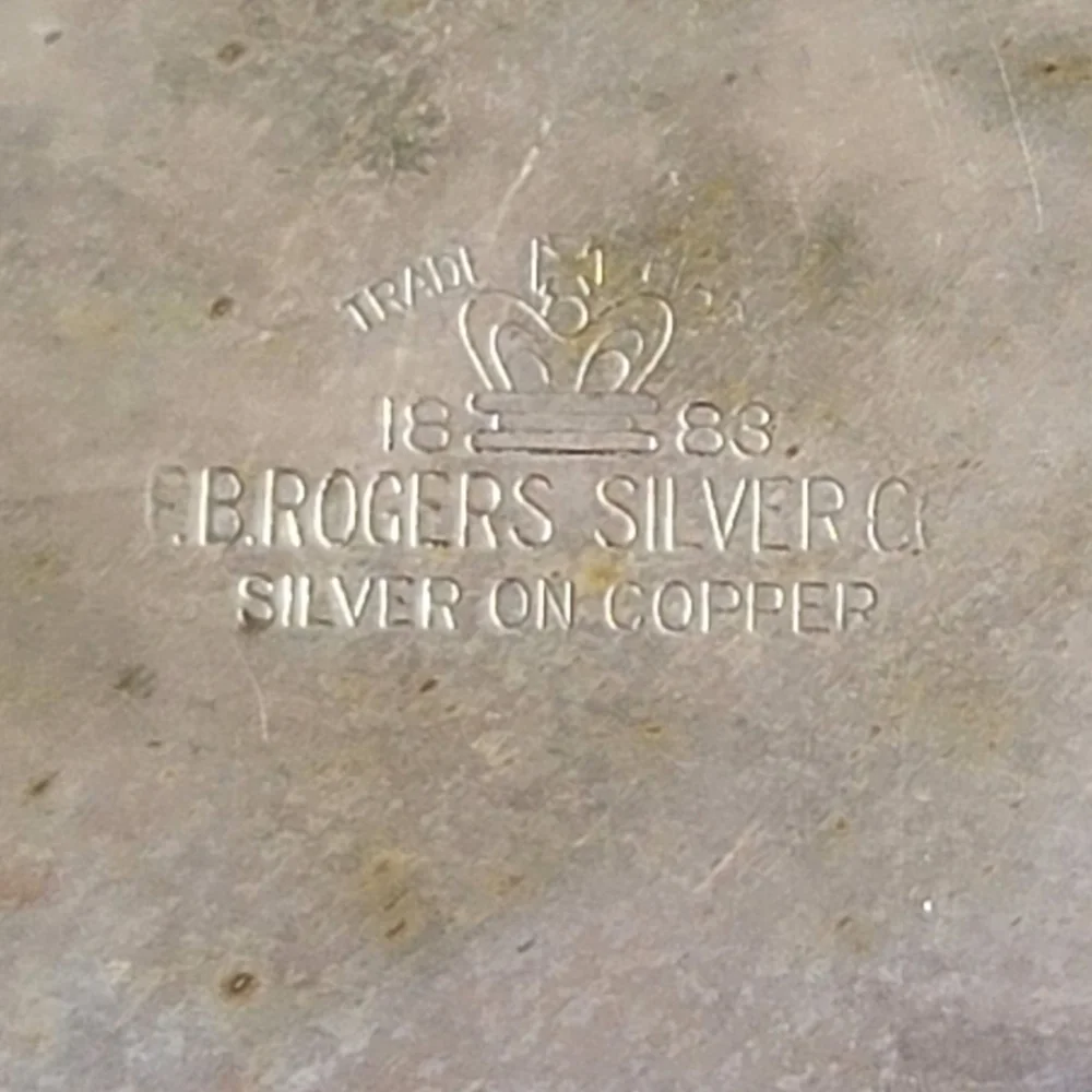 Vintage  1883 F.B. ROGERS SILVER CO.Elegant Silver On Copper Serving Tray